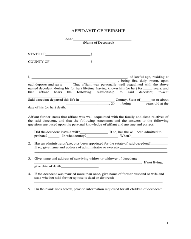 Affidavit Of Heirship Form Sample Edit Fill Sign Online Handypdf My Xxx Hot Girl