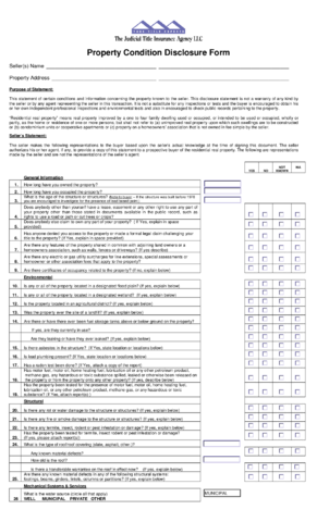 Property Condition Disclosure Form Edit Fill Sign Online Handypdf