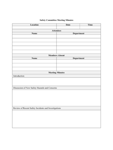 Committee Meeting Minutes Template Fillable Printable Pdf