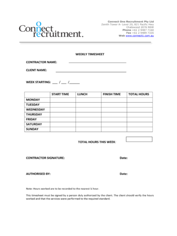 2024 Weekly Timesheet Template Fillable Printable PDF Forms Handypdf