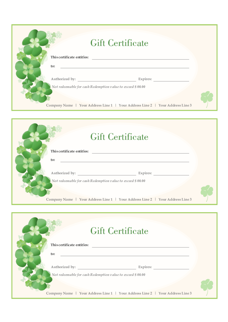 Gift Certificate Template Download