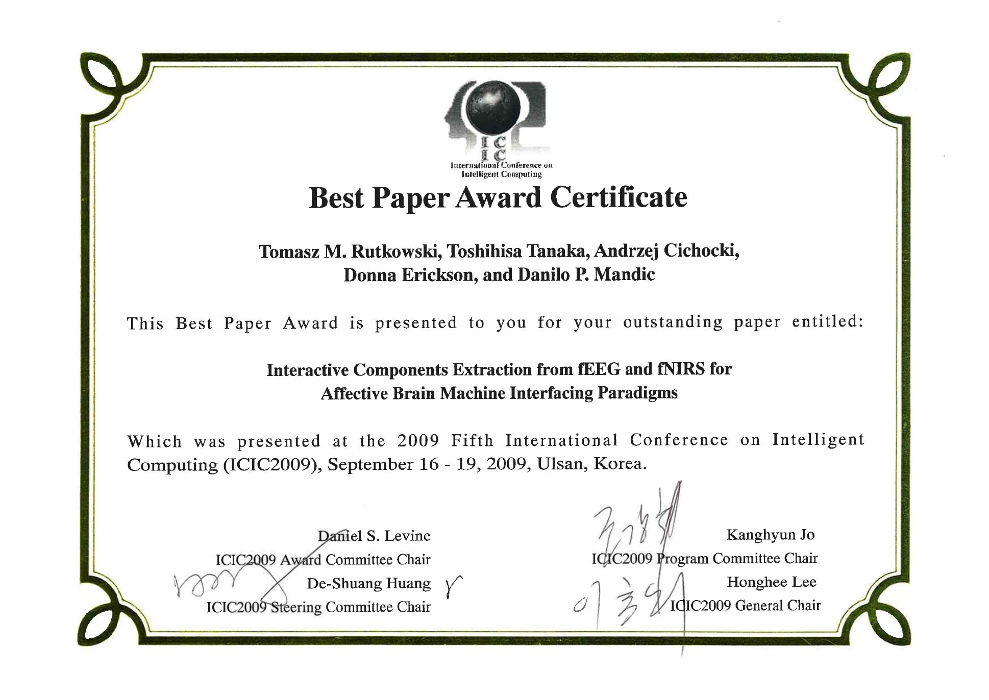 Best Paper Award Certiﬁcate Edit, Fill, Sign Online Handypdf