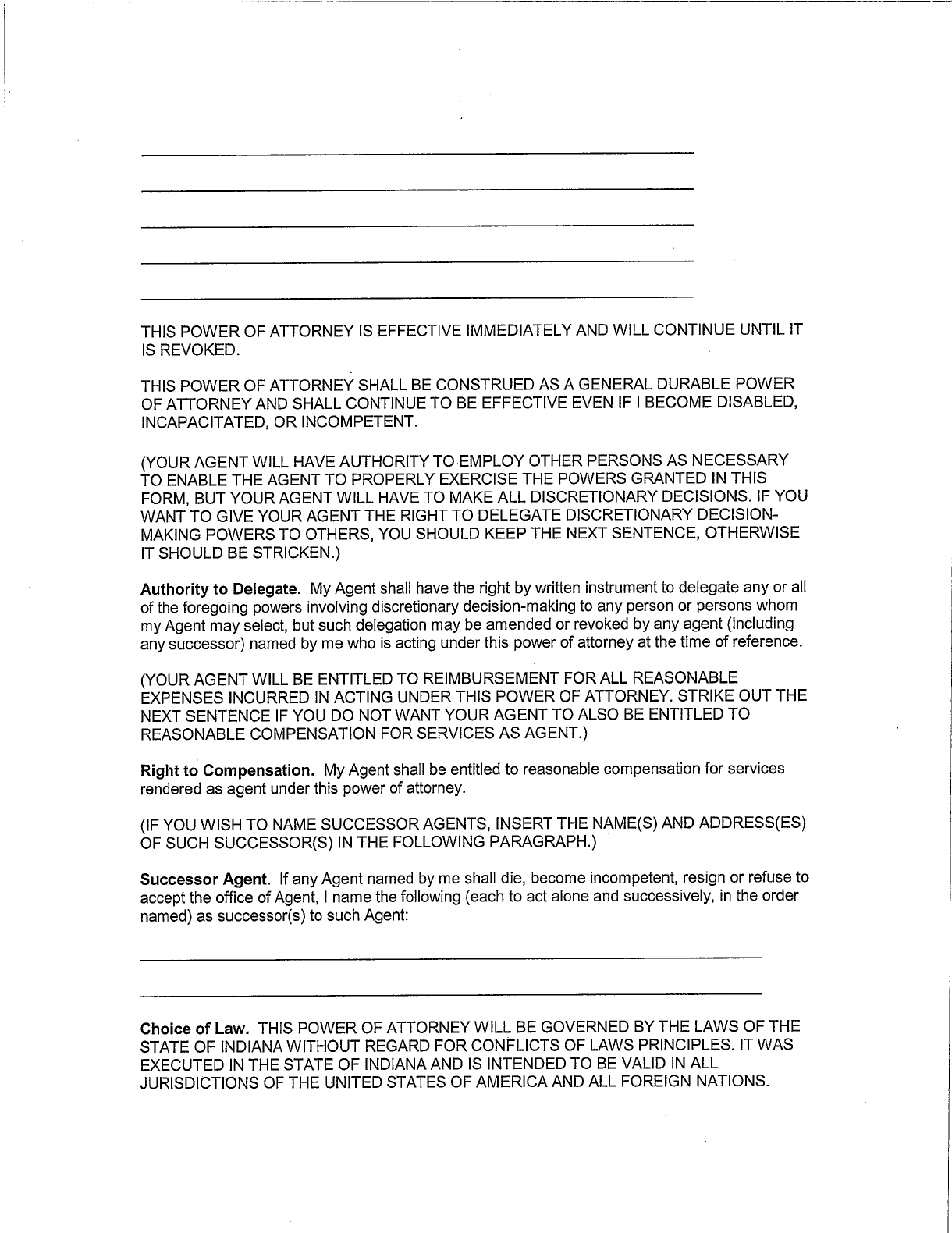 General Durable Power Of Attorney Indiana Edit Fill Sign Online Handypdf