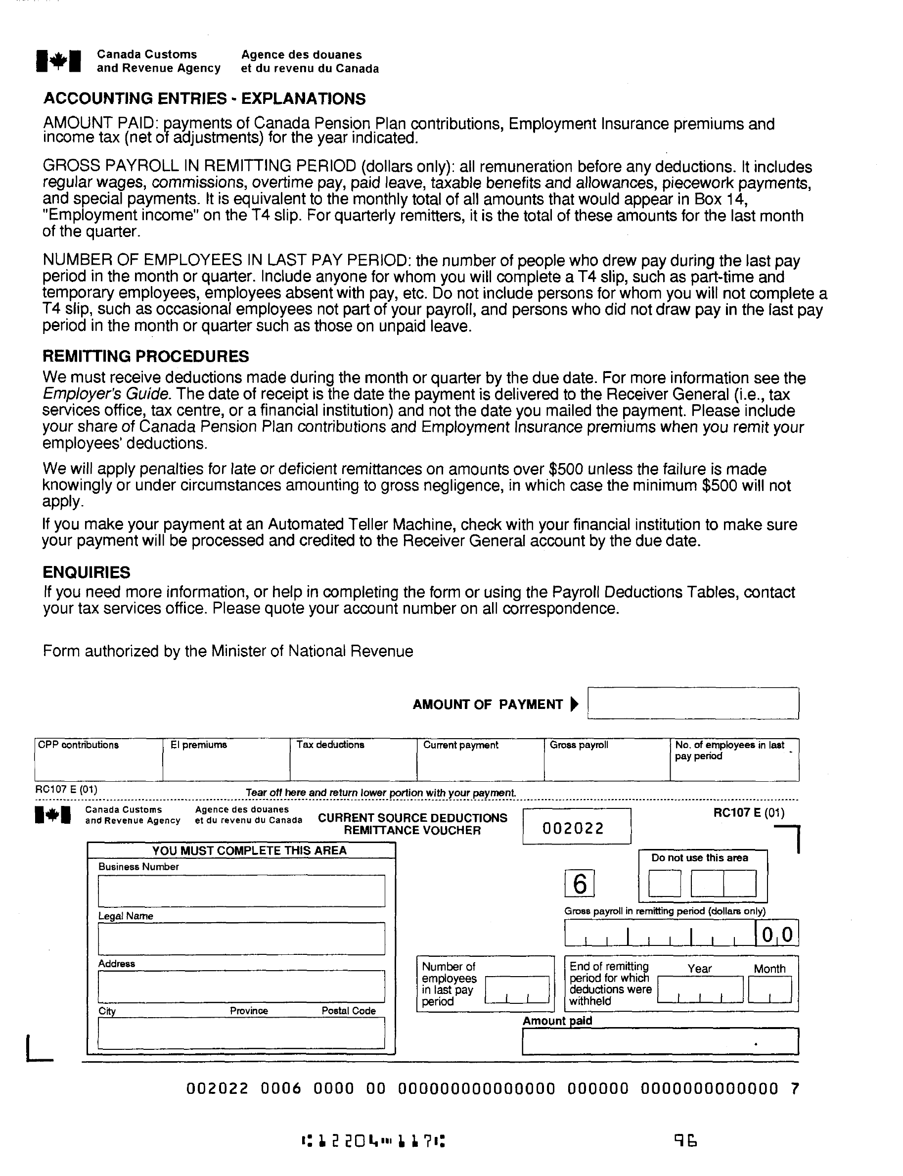 Payroll Remittance Form Ottawa Edit, Fill, Sign Online Handypdf