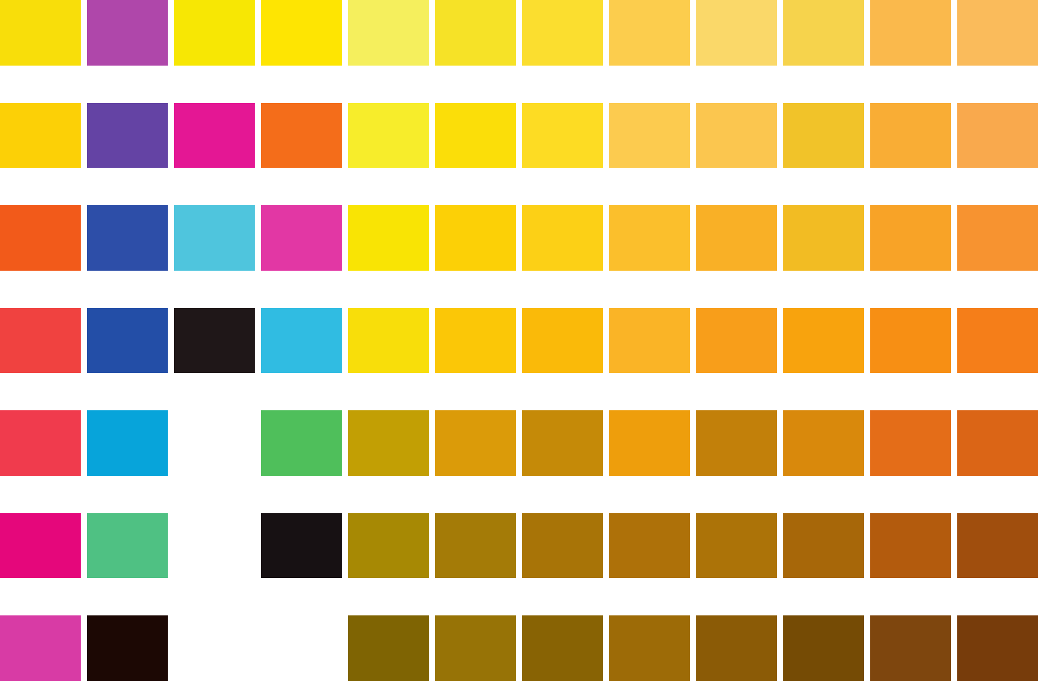 pantone colour chart.