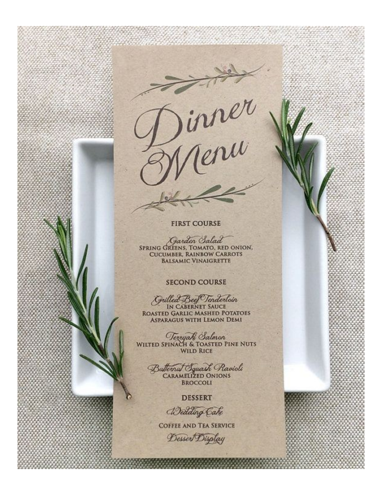 Prix Fixe Menu Template