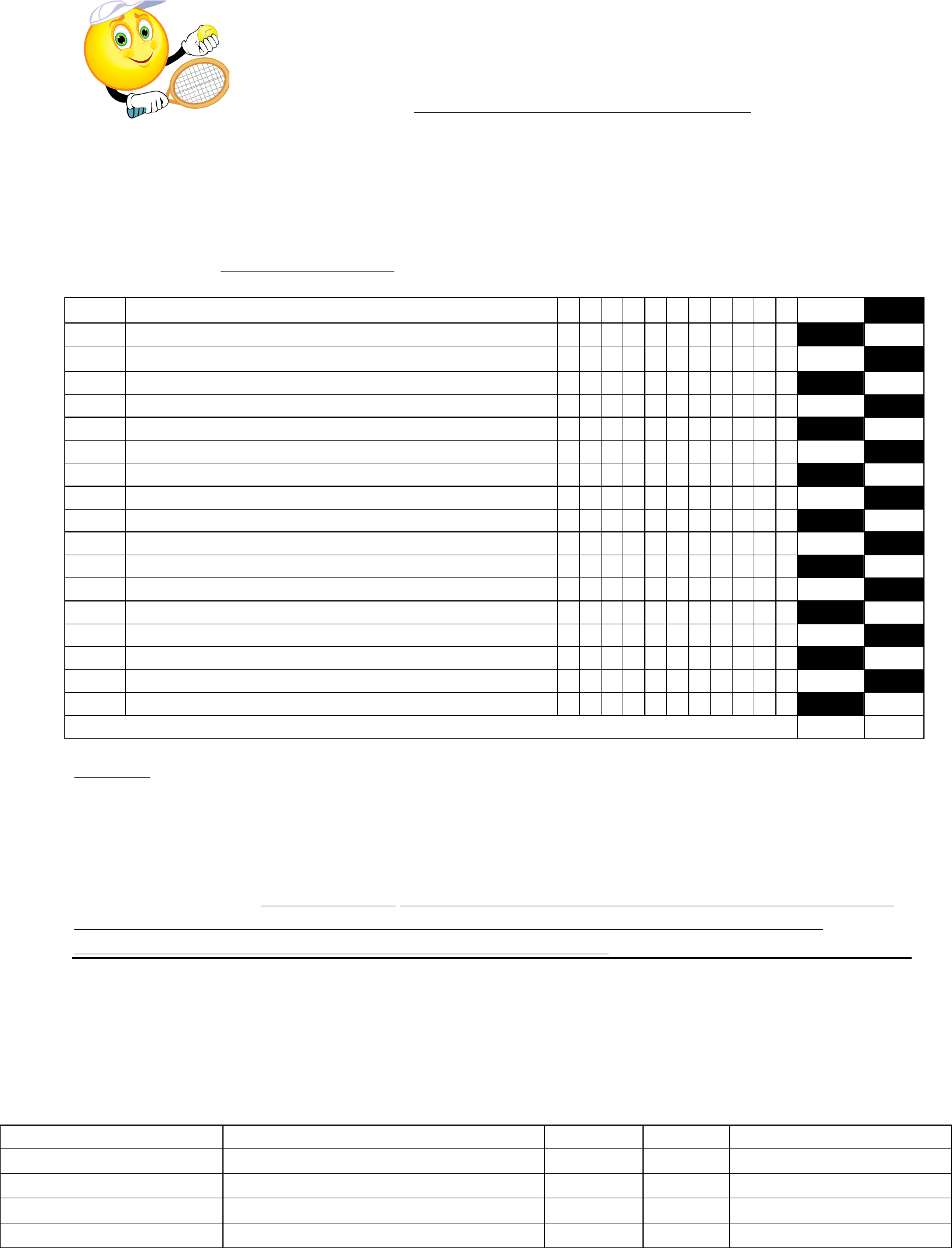 Blank Tennis Score Sheet Edit, Fill, Sign Online Handypdf