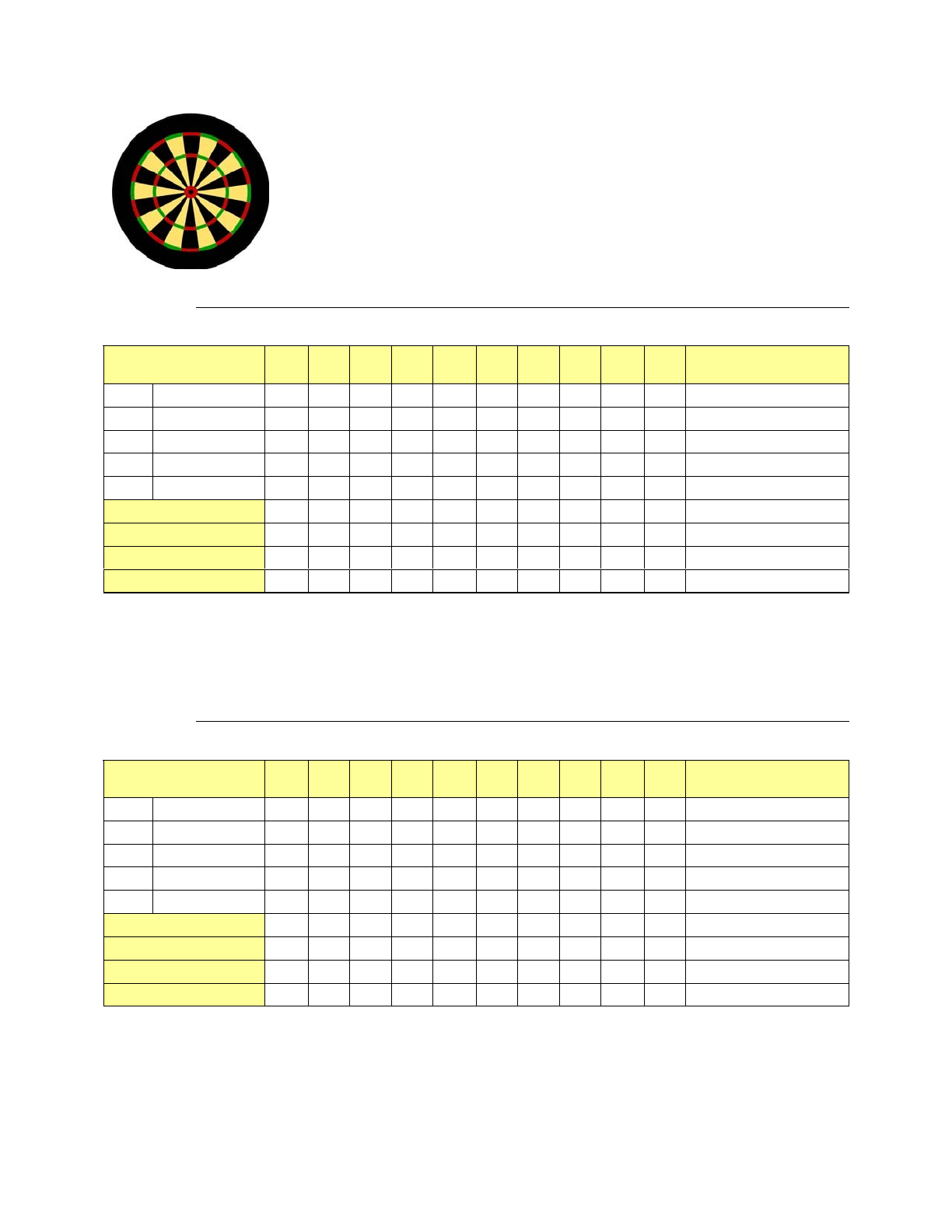 Darts Score Sheet Edit Fill Sign Online Handypdf