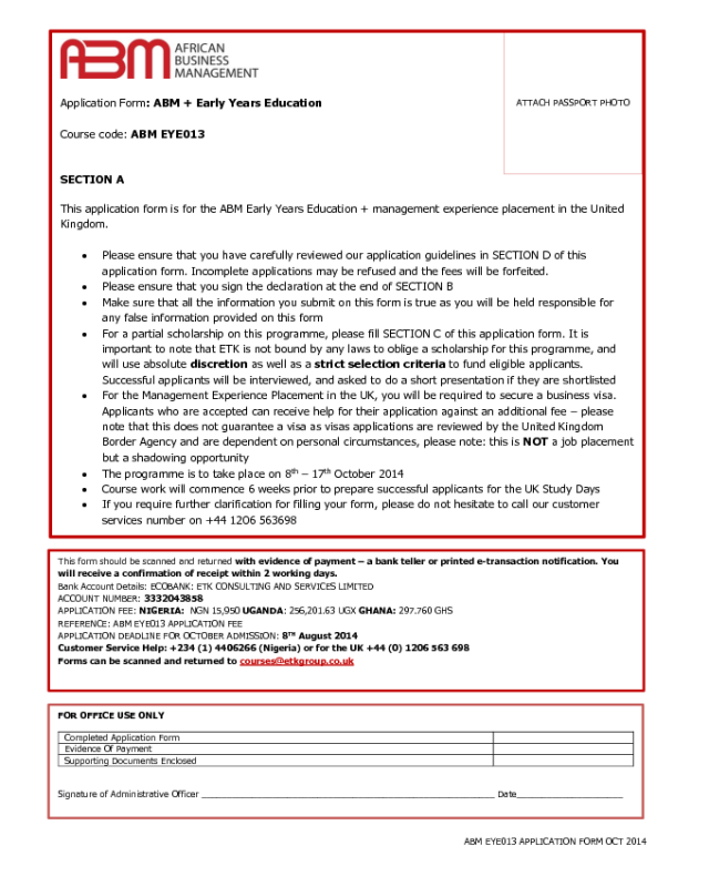 ABM Application Form