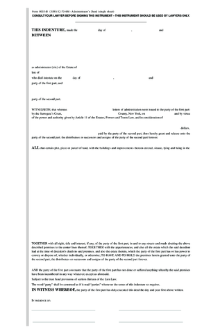 2024 Administrator S Deed Form Fillable Printable PDF Forms Handypdf   Administrators Deed New York Page1 M 