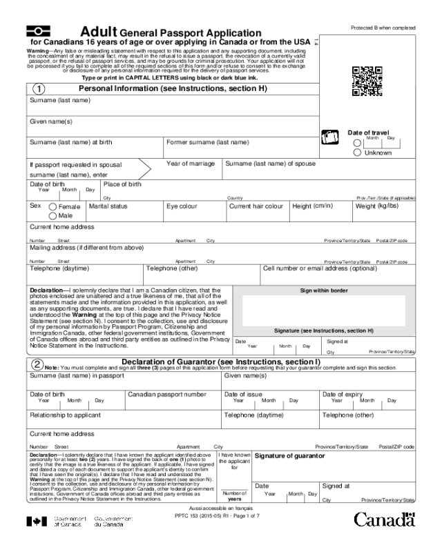 2024 Passport Application Form Fillable Printable PDF Forms Handypdf