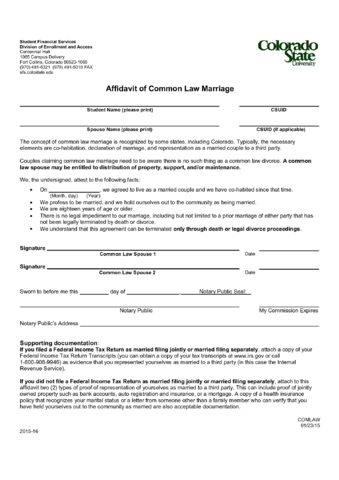 2024 Affidavit of Common Law Marriage - Fillable, Printable PDF & Forms ...