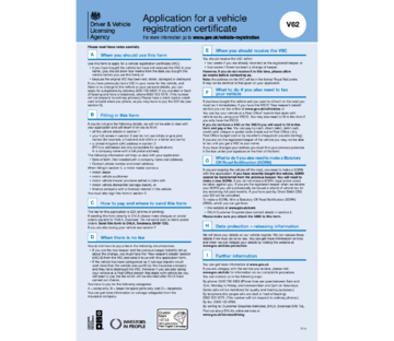 2024 DVLA Change Of Address Form Fillable Printable PDF Forms   Application For A Vehicle Registration Certificate Page1 M 