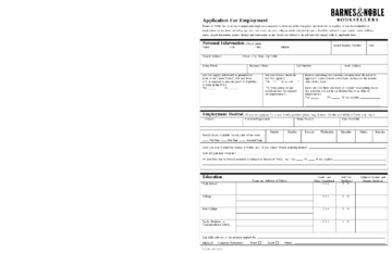 Barnes & Noble Application Form - Edit, Fill, Sign Online | Handypdf