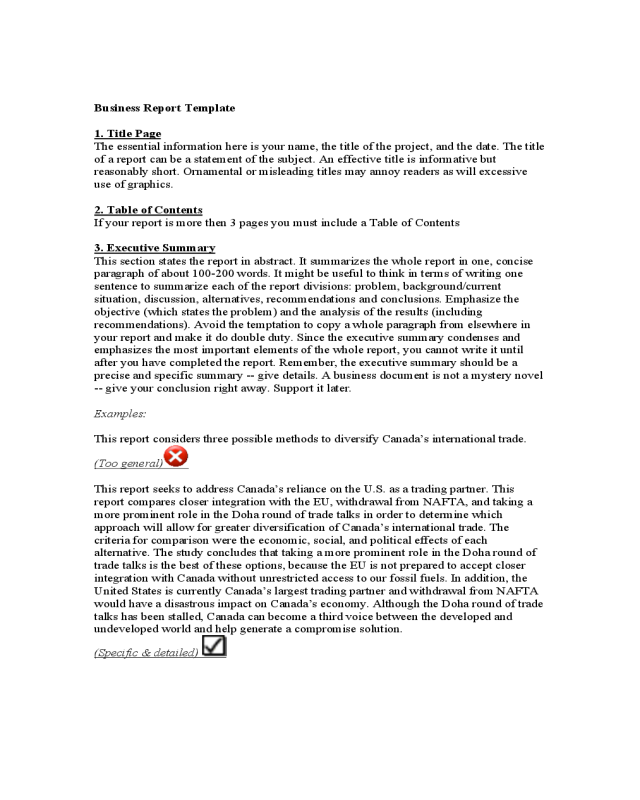 Basic Business Report Template