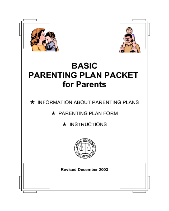 Basic Parenting Plan Packet for Parents - Oregon