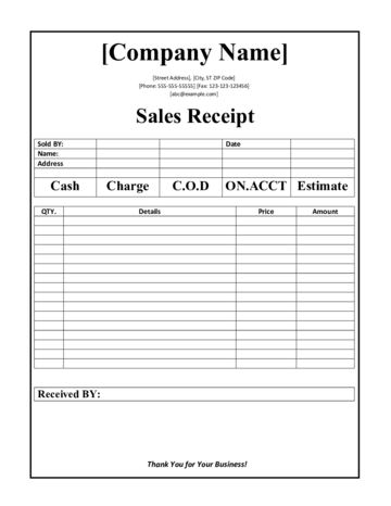 2024 Sales Receipt Form - Fillable, Printable PDF & Forms | Handypdf