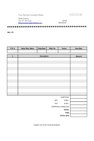 Blank Service Invoice Template - Edit, Fill, Sign Online | Handypdf