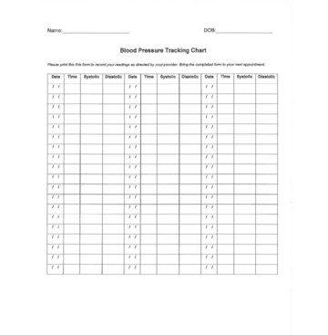 2022 Blood Pressure Log Chart - Fillable, Printable PDF & Forms | Handypdf