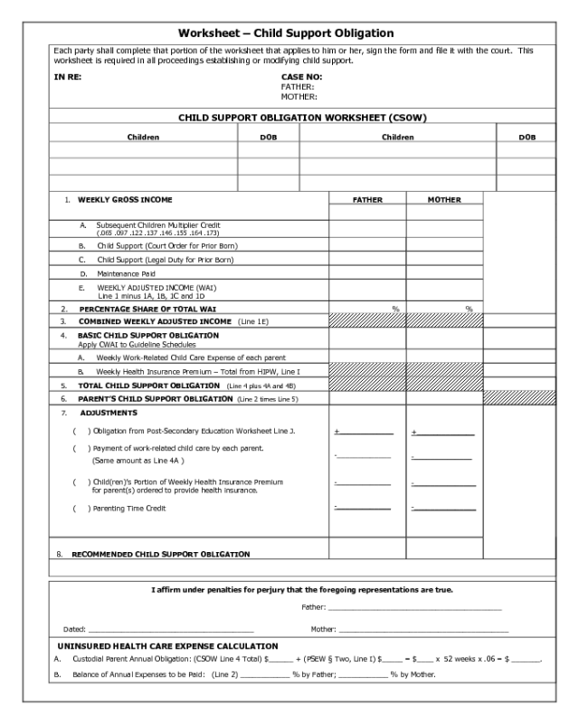 2025 Child Support Forms Fillable Printable PDF Forms Handypdf