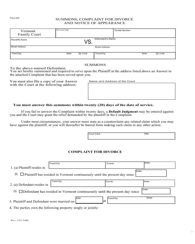 2021 divorce complain form fillable printable pdf