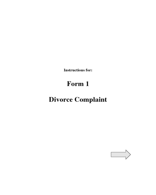 Complaint for Divorce Form - Pennsylvania
