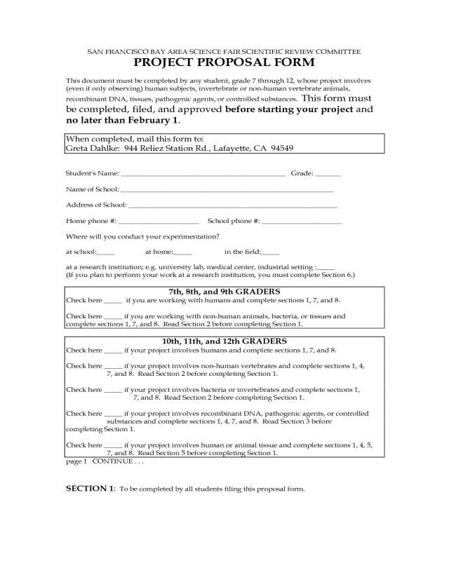 Construction Proposal Form