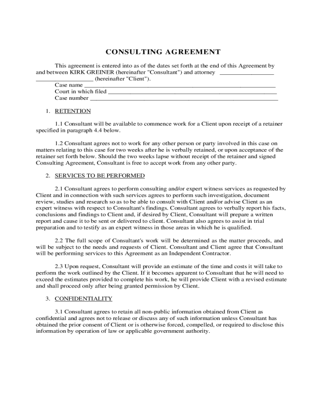 2024 Consultant Agreement Template Fillable, Printable PDF & Forms