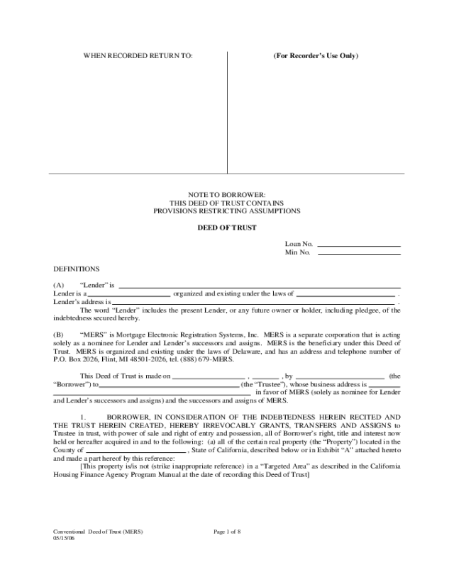 18 Printable Deed Of Trust California Public Records Forms And