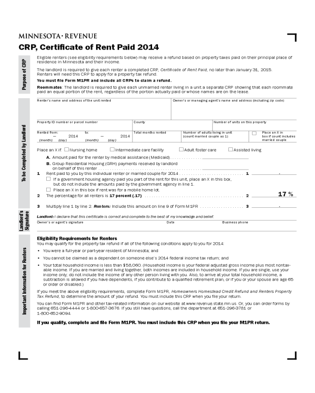 crp-certificate-of-rent-paid-2014-minnesota-edit-fill-sign