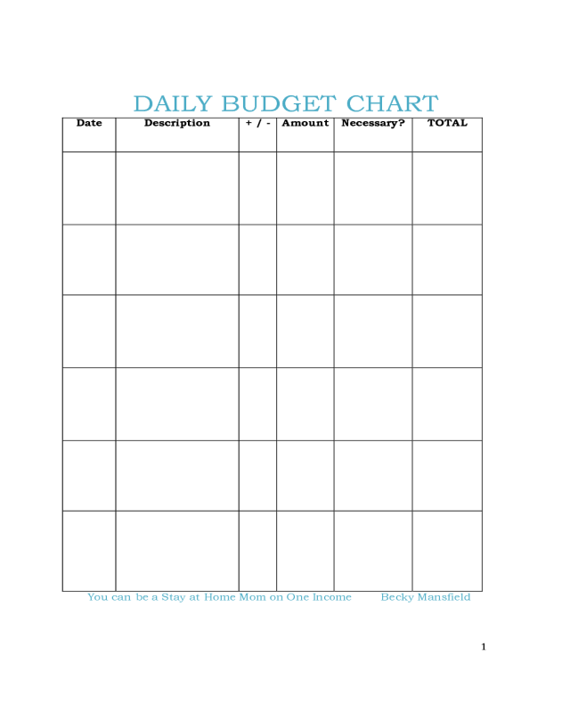 Daily Budget Chart