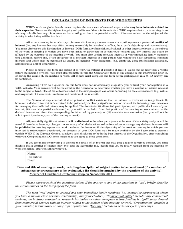 2022 Declaration Of Interest Form Fillable Printable Pdf And Forms 6655 Hot Sexy Girl 1511