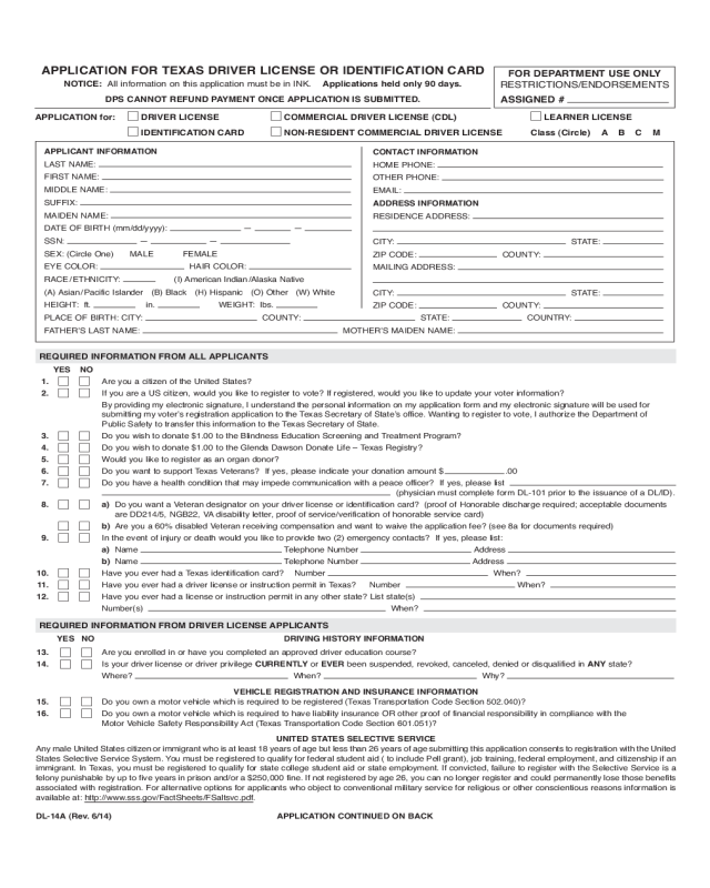 2024 Driving Licence Application Form Fillable Printable PDF Forms Handypdf