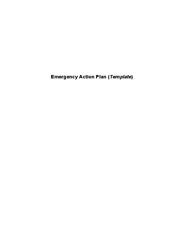Emergency Action Plan Template