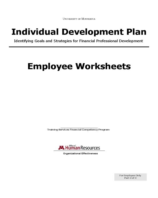 Employee Individual Development Plan - University of Minnesota