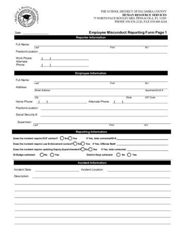 2021 Employee Misconduct Form - Fillable, Printable PDF ...