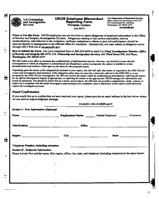 Employee Misconduct Form Format
