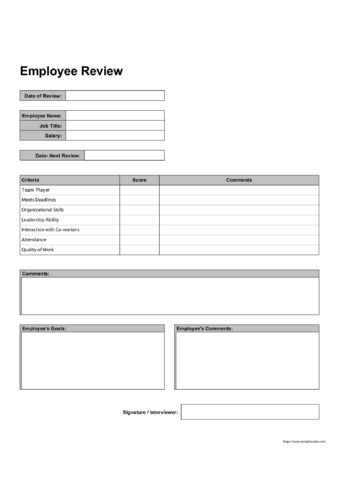 2024 Employee Performance Review Form - Fillable, Printable PDF & Forms ...