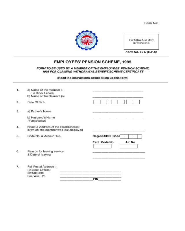 Employees Pension Scheme 1995 Template