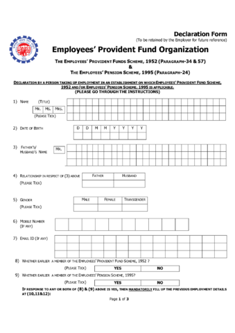 2024 Employees' Provident Fund Scheme 1952 - Fillable, Printable PDF ...