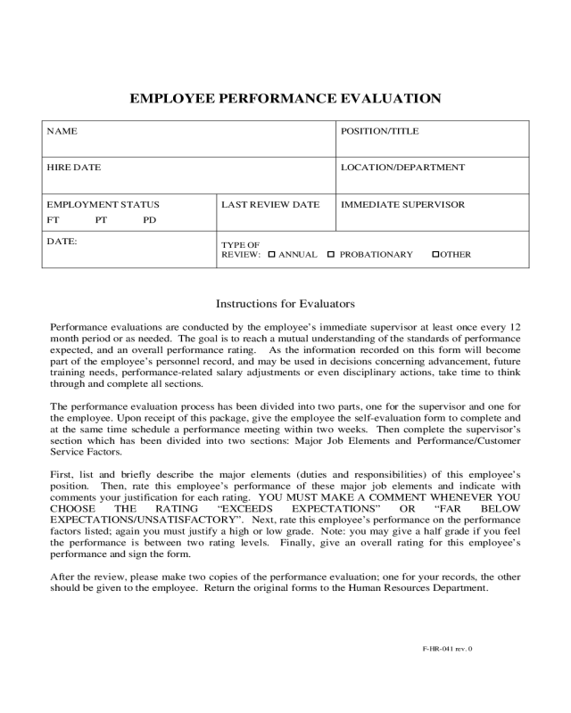 Employer Performance Evaluation