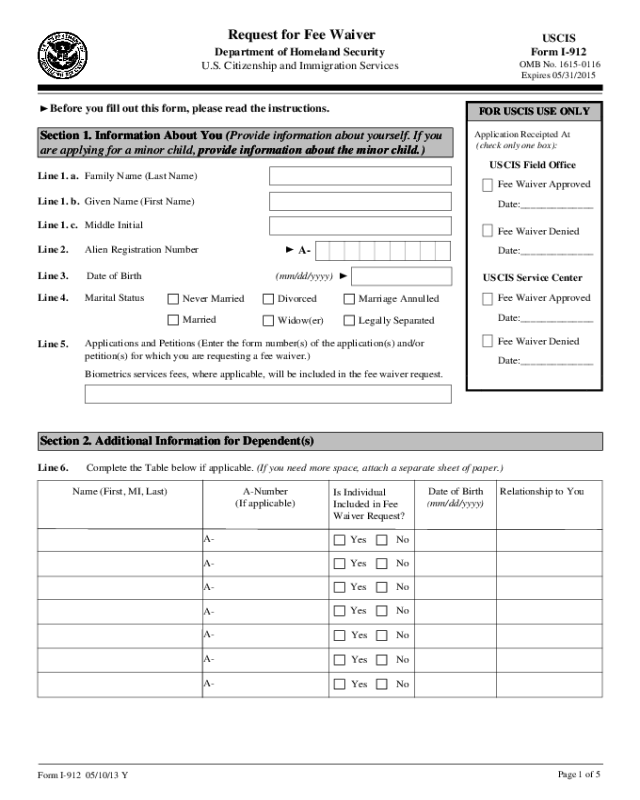 application fee to renew green card waiver form