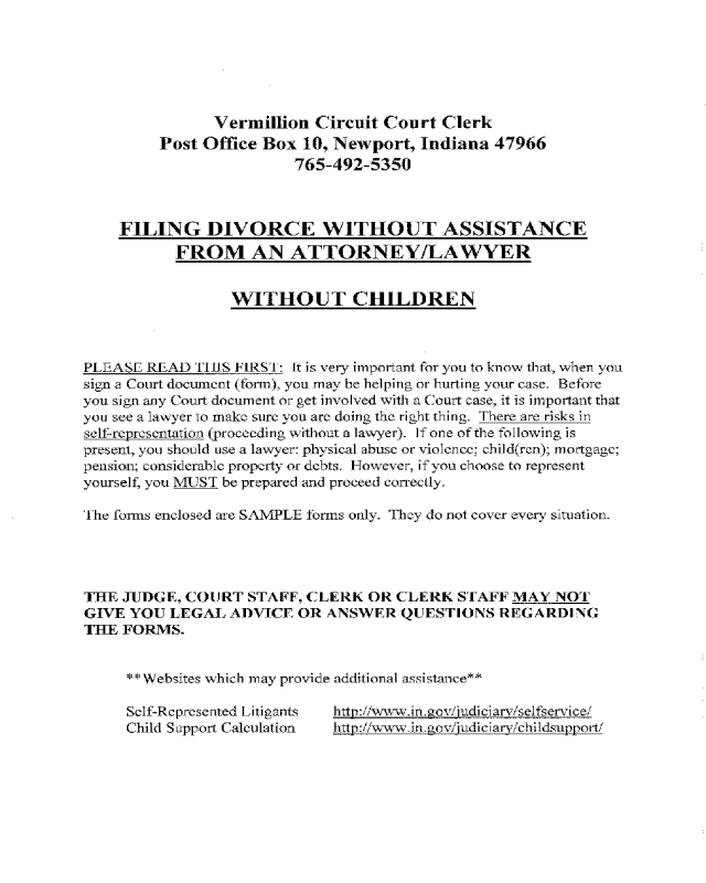 Filing for Divorce Without Assistance from Lawyer (Without Children)