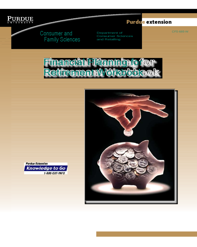 Financial Planning for Retirement Workbook