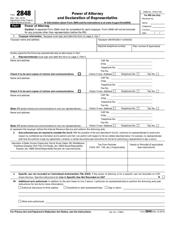Form 2848 - Edit, Fill, Sign Online | Handypdf