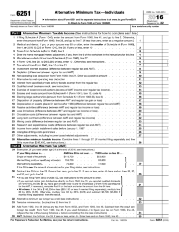 Form 6251 - Edit, Fill, Sign Online | Handypdf