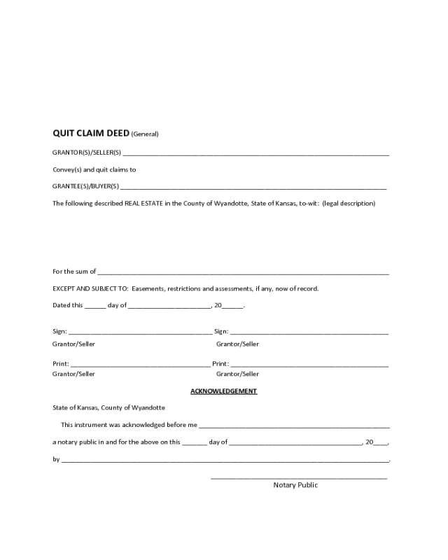 2021 quit claim deed form fillable printable pdf