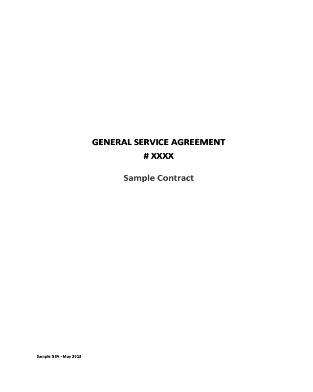 General Service Agreement Sample