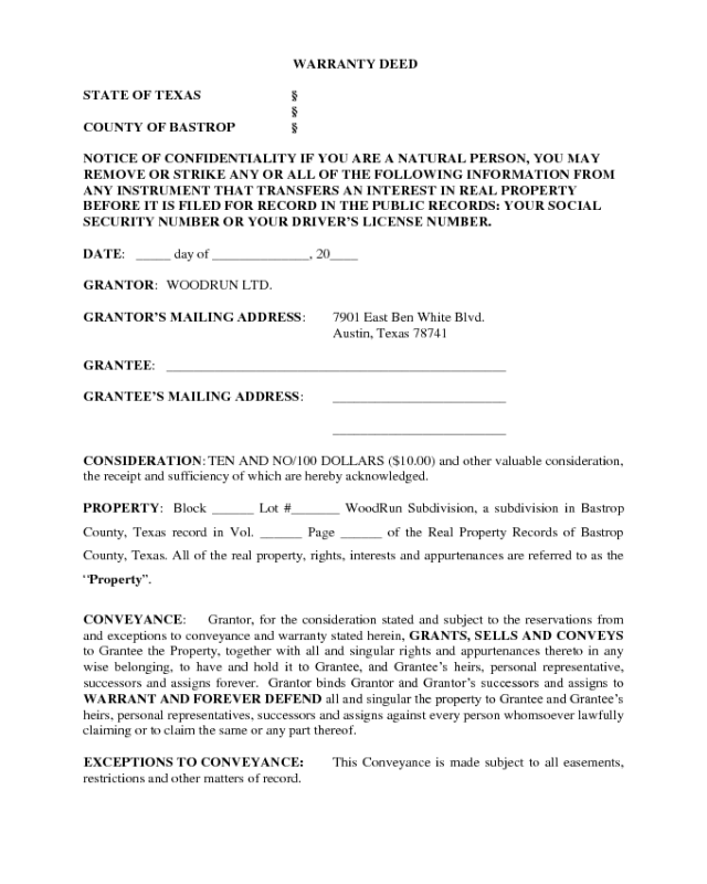 free-online-printable-forms-texas-general-warranty-deed-printable
