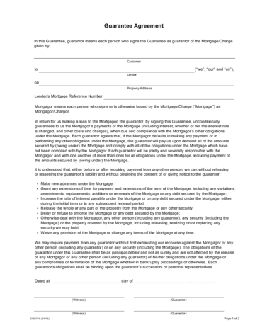 2024 Guarantor Agreement Form - Fillable, Printable PDF & Forms | Handypdf